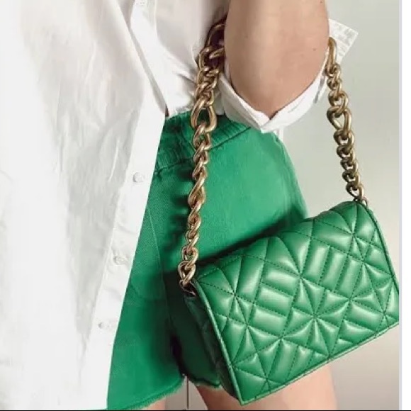 Zara Bags Zara Green Quilted Bag Poshmark